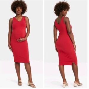NWT Target Bodycon Maternity Dress - Isabel Maternity by Ingrid & Isabel™ Red XS